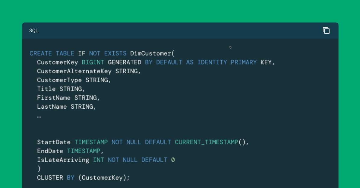 Implementation of the dimensional data warehouse with databricks SQL: Part 2