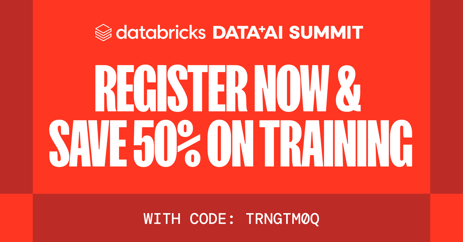 Sign up now and save 50% for training on Summit Data + AI